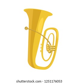Tuba flat icon. Brass band, military orchestra, concert. Musical instruments concept. Vector illustration can be used for topics like music, leisure, culture
