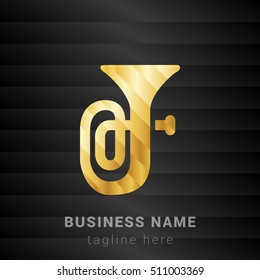 Tuba Gold and Black silk fashion premium icon / Logo