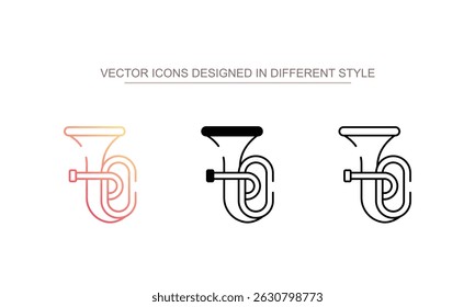 Tuba icon design with white background stock illustration