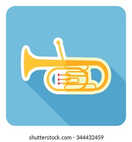 Tuba icon. Flat design. Vector illustration.