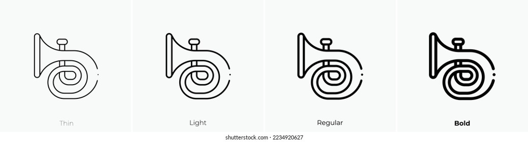 tuba icon. Thin, Light Regular And Bold style design isolated on white background