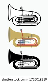 Tuba instrument cartoon music graphic vector