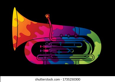 Tuba instrument cartoon music graphic vector