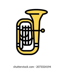 tuba jazz music instrument color icon vector. tuba jazz music instrument sign. isolated symbol illustration