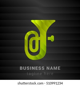Tuba Lime Green and Black silk fashion premium icon / Logo