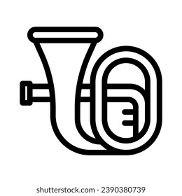 tuba line icon illustration vector graphic. Simple element illustration vector graphic, suitable for app, websites, and presentations isolated on white background