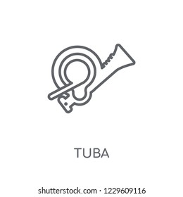 Tuba linear icon. Modern outline Tuba logo concept on white background from Music collection. Suitable for use on web apps, mobile apps and print media.