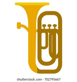 Tuba musical instrument flat icon, vector sign, colorful pictogram isolated on white. Symbol, logo illustration. Flat style design