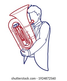 Tuba Musician Orchestra Instrument Graphic Vector