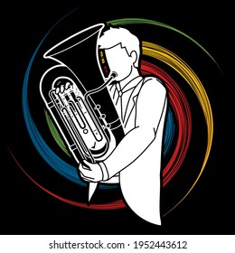 Tuba Musician Orchestra Instrument Graphic Vector