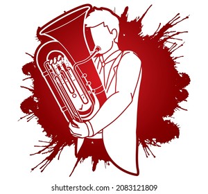 Tuba Musician Orchestra Instrument Grafik Vektorgrafik