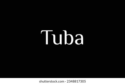 Tuba - Muslim name - Islamic name - beautiful font style - vector names in White Color on Black Background