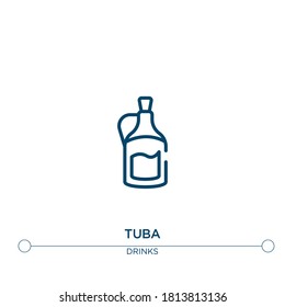 tuba outline vector icon. simple element illustration. tuba outline icon from editable drinks concept. can be used for web and mobile
