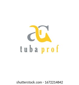  tuba prof logo vector a and c monogram logo Trombone icon. Thin linear trombone outline icon isolated on white background from music collection. Line vector sign, symbol for web and mobile