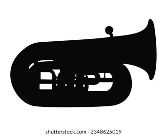 Tuba silhouette vector art music instrument