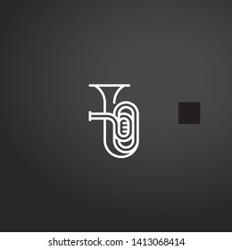 Tuba vector icon. Tuba concept stroke symbol design. Thin graphic elements vector illustration, outline pattern for your web site design, logo, UI. EPS 10.