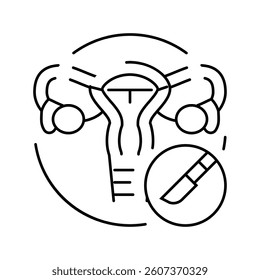 tubal ligation surgery line icon vector. tubal ligation surgery sign. isolated contour symbol black illustration