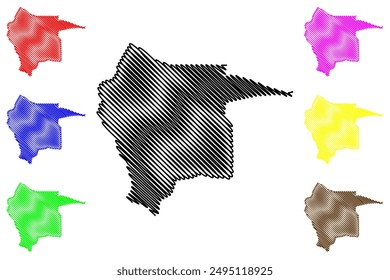 Tubbergen municipality (Kingdom of the Netherlands, Holland, Overijssel or Oaverysel province) map vector illustration, scribble sketch Tubbige map