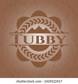 Tubby wood icon or emblem. Vector Illustration.