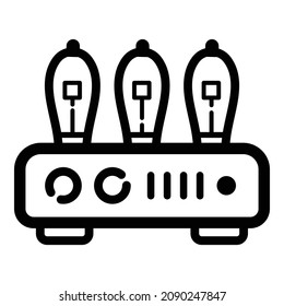 Tube Amplifier Flat Icon Isolated On White Background