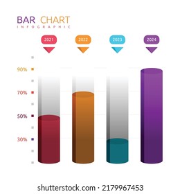 Tube Bar Graph Chart Statistic Data Infographic Template