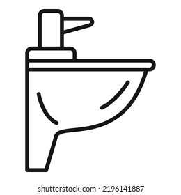 Tube basin icon outline vector. Water pipe. Sanitary toilet