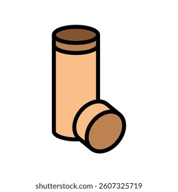 tube cap cardboard packaging color icon vector. tube cap cardboard packaging sign. isolated symbol illustration