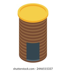 Tube cat icon isometric vector. House toy. Care game