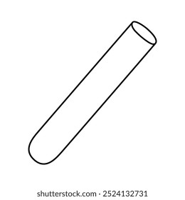 Frasco químico do tubo, esboço de vetor plano estilo doodle para livro de coloração