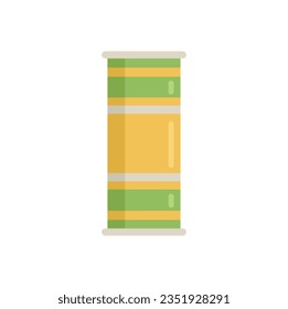 Tube chips pack icon flat vector. Granola food. Energy protein isolated