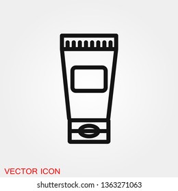 Tube container for cream icon vector sign symbol for design