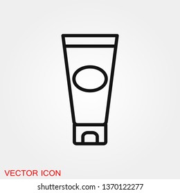 Tube container for cream icon vector sign symbol for design