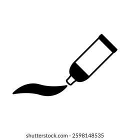 Tube, container, toothpaste, cream, gel icon, simple flat style, illustration, logo sign symbol pictogram template, for ui or ux isolated on white for mobile app, editable