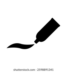Tube, container, toothpaste, cream, gel icon, simple flat style, illustration, logo sign symbol pictogram template, for ui or ux isolated on white for mobile app, editable