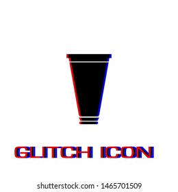 Tube, container, toothpaste, cream icon flat. Simple pictogram - Glitch effect. Vector illustration symbol