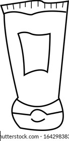
tube for cosmetic in doodle style, vector, for thematic design