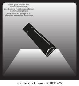 tube for cream or another cosmetic remedy. icon. vector design