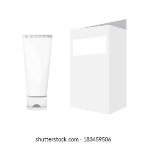 Tube Of Cream Or Gel Gray scale Silver White Clean. Ready For Your Design. Product Packing Vector EPS10