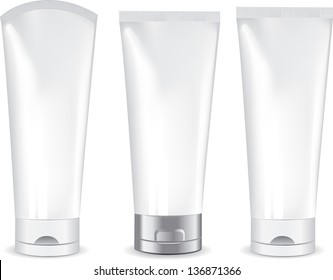 Tube Of Cream Or Gel Grayscale Silver White Clean. Ready For Your Design.