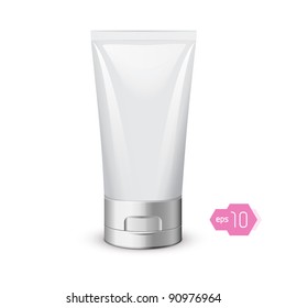 Tube Of Cream Or Gel Grayscale Silver White Clean: Vector Version