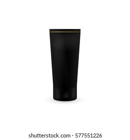 Tube Of Cream Or Gel Grayscale White Clean. Illustration Isolated On White Background. Mock Up Template Ready For Your Design