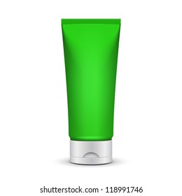 Tube Of Cream Or Gel Green Clean. Ready For Your Design. Product Packing Vector EPS10