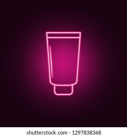 a tube of cream icon. Elements of Bottle in neon style icons. Simple icon for websites, web design, mobile app, info graphics