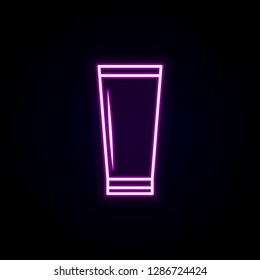 Tube of cream icon in neon style. Simple glyph vector of Ban set for UI and UX, website or mobile application on dark gradient background