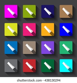 a tube of cream Icon vector flat design style