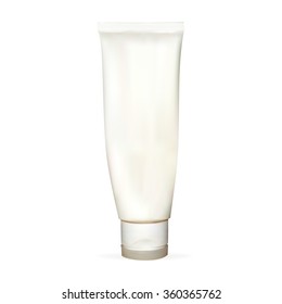 a tube of cream, lotion, white, empty, for applying your advertisement isolated vector, new clean