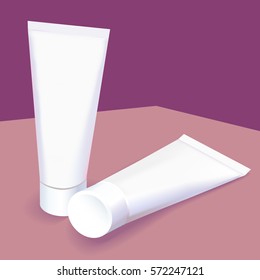 Tube For Cream Mock Up Set. Vector illustration