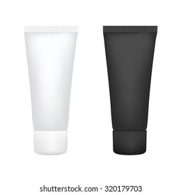 Tube cream mockup white and black
