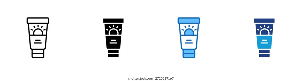 Vector de diseño de íconos de estilo múltiple - tubo de cuidado de la piel o crema médica, utilizado para aplicaciones tópicas o ungüentos