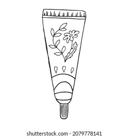 Tube with cream, paste, gel. Cosmetic tube with cream. Vector illustration.